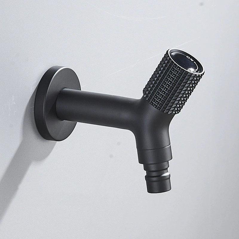 

Кран для стиральной машины из нержавеющей стали 304, удлиненный, черный/никель, одинарный, для холодной воды, для балкона, улицы, ванной комнаты, для швабры