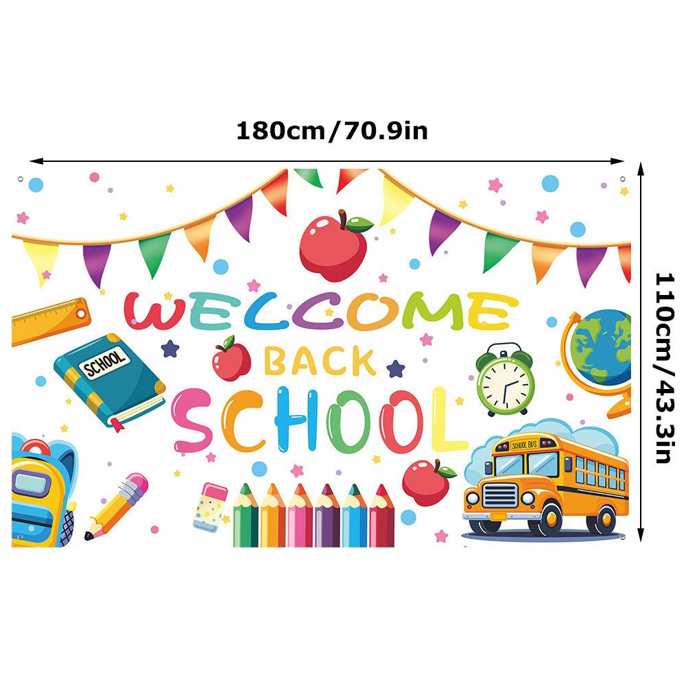 QZBBJ207-218 Classroom Welcome Banner Back To School Decorations - Motivational Background Banner for  Bulletin Board Wall Decor