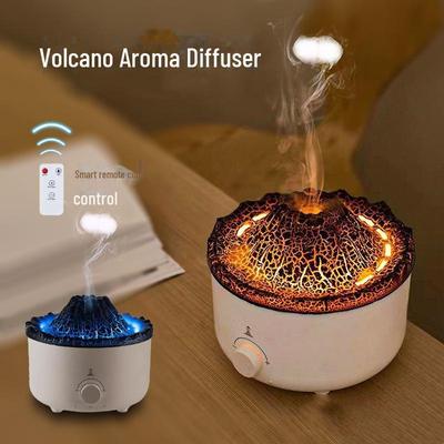 Umidificador de Aromaterapia Chama de Lava Vulcânica: Desktop High-End Chama Simulada