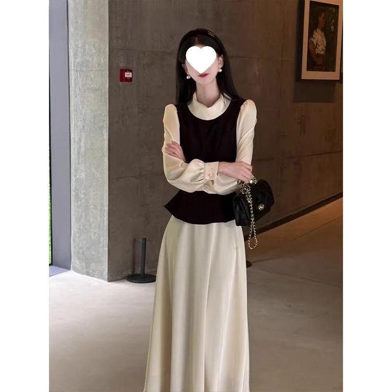 2026 Spring Fashion: Waist-Cinched Slim-Fit Top & Casual Midi Skirt Two-Piece Set