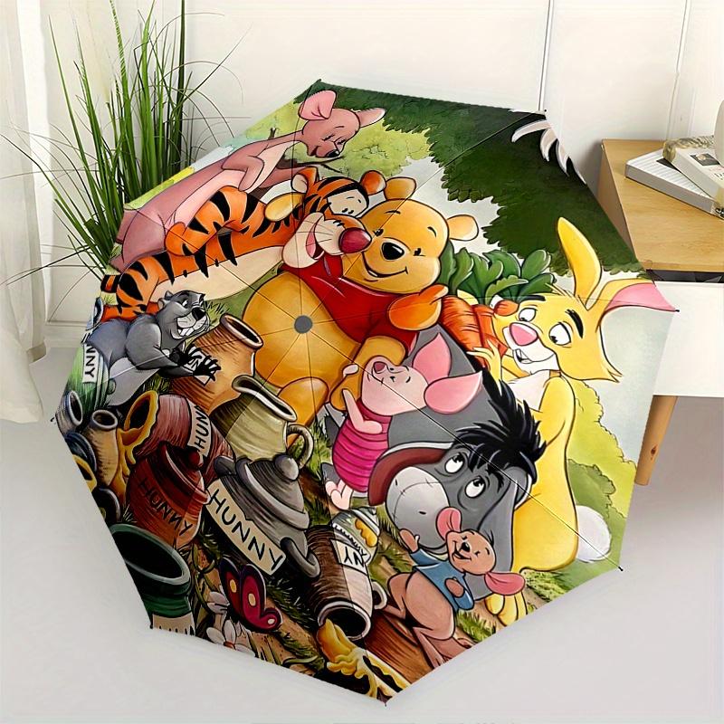 

1 Auto Open Winnie the Pooh, Honey Jars Themed Colorful 8-rib Portable Umbrella for Men and Women, A Compact Commuting Companion Suitable fo