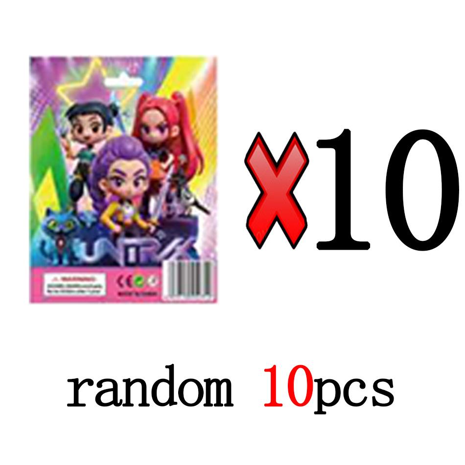 10pcs Kpop Demon Hunters Blind Box Action Figures Set Derpy Tiger Rumi Mira Zoey Sussy Collectible Dolls Figurines for Fans Gift