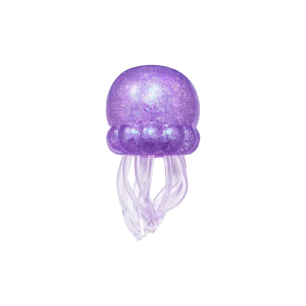 Průhledná třpytivá medúza Squishy hračka Super měkká TPR mačkací stresový míček Senzorická Fidget hračka pro úlevu od úzkosti