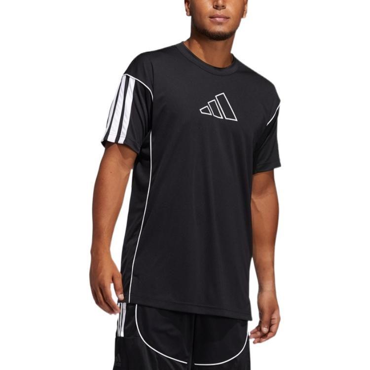 Adidas T Shirts Men's Black Crew Neck Moderate Straight Fit GL0465