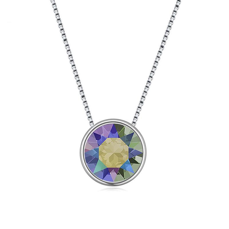 Original Crystals from Austria Mini Round Beads Pendant Necklace Silver Color Choker for Women Girls Party Daily Jewelry 8MM