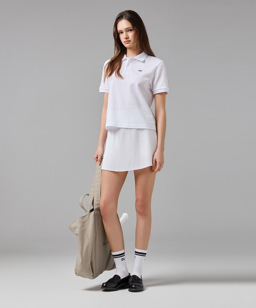 Ausdoeoboiseu (W)Ov Logo Pk Collar Tee (White)