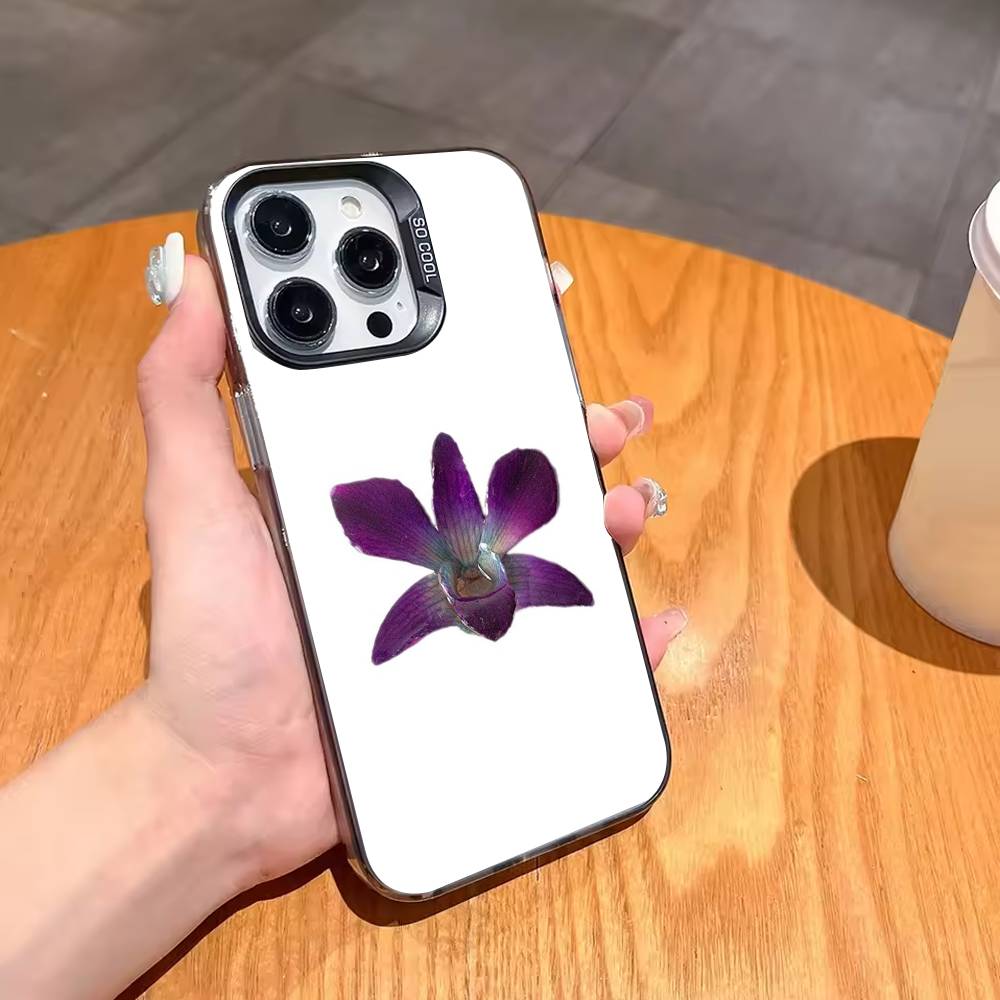 Wildflower INS S-Strawberry C-cherry Phone Case For iPhone17 16 15 14 13 12 Pro Max Grey Black Matte Laser Metallic Aurora Funda