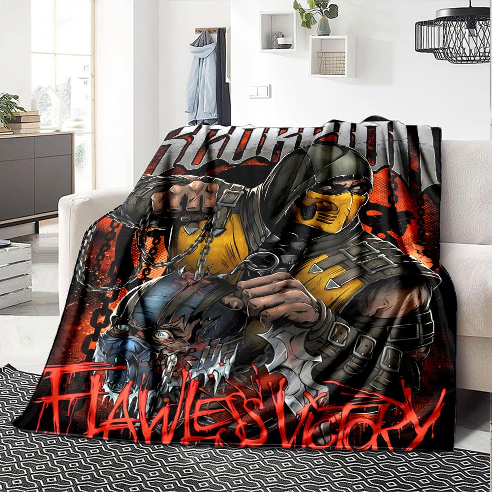 1pc M-Mortal Kombat1 Blanket, Gift, for Men and Women, Soft Blanket, Good for Sofa Bed Couch Travel, Lightweight Flannel Blanket