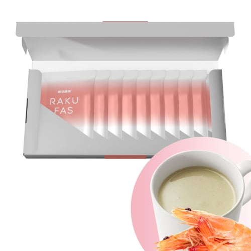 Shintani Enzyme RAKUFAS Protein Soup, Shrimp Bisque Flavor, 10 packets