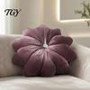 Decorative Throw Pillows for Girls Room Flower Pillow, 18 Inch Floral Cushion, Velvet Round Soft Sofa Pillow with Rhinestone Accent Couch Bed