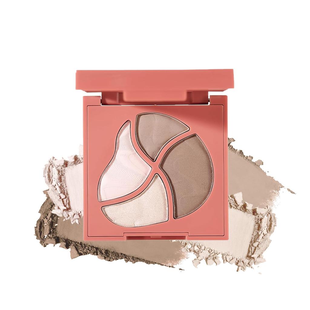 aopoka Shading Powder, Three Colors, Nose Shadow, Natural Face Contouring, Matte Finish, Slimming Effect, Compact Size, Easy to Carry (#1 Nichiei