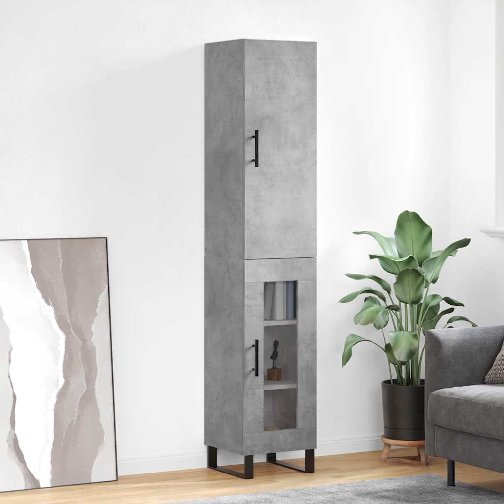 Highboard Concrete Grey 34.5 x 34 x 180 cm Particleboard
