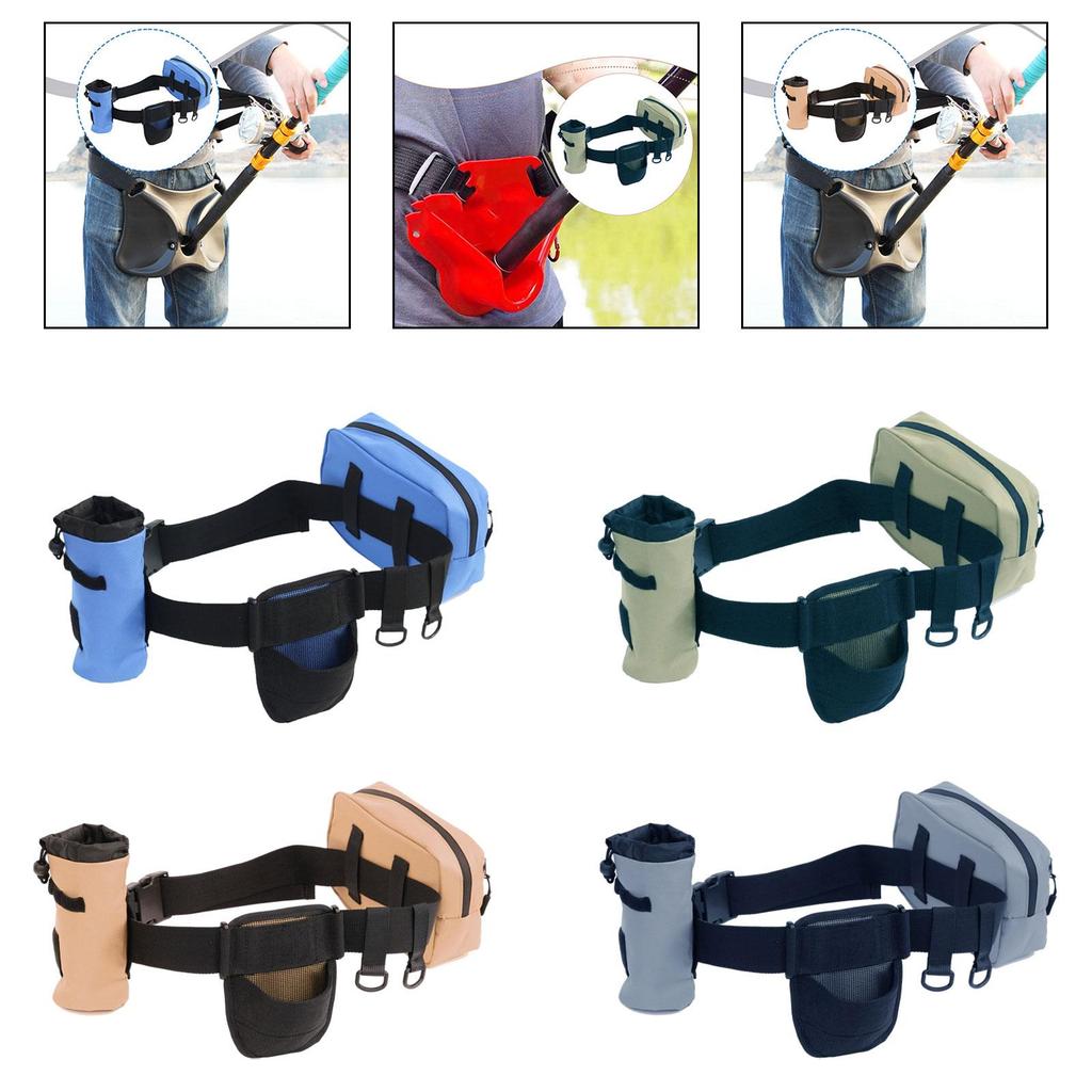 Adjustable Fishing Rod Holder Waist Belt Organizer Waterproof Pouch Sea Fishing Accessory Storage for Anglers