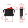 Heschen Rocker Switch ON-Off SPST 3 Terminals Red Light 16A 250VAC 5Pack