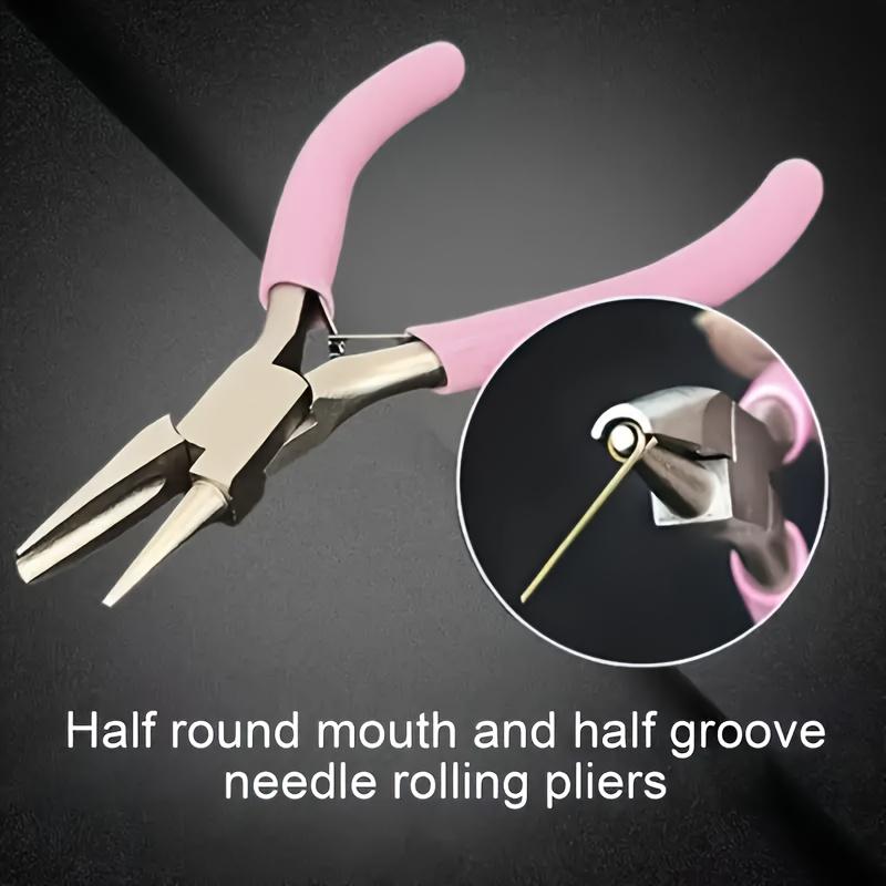 Stainless Steel Precision Wire Bending Tool - Half-Round Concave Pliers for DIY Jewelry Making, Handheld Wire Winding & Shaping, Sleek Finish