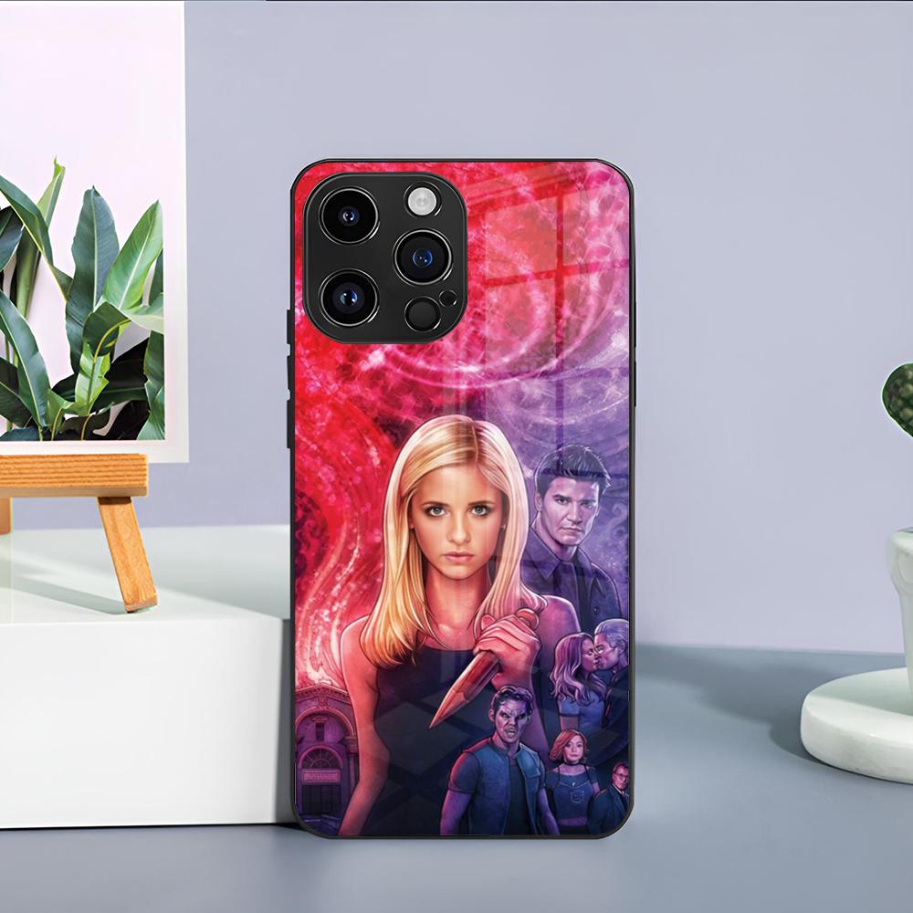 B-Buffy The V-Vampire Slayer Phone Case For IPhone 15 Pro Max 14 Pro 12 11 13 Mini X XR XS 16 Plus SE 2020 Glass Back Cover