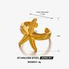 18K Goudkleurige Zeester Roestvrij Staal Ringen voor Vrouwen Mannen Nieuwe Mode Stijlvolle Sieraden Zomer Persoonlijkheid Waterdicht Cadeau