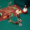 Bow Pendant Red Green Bell Choker Necklace Korean Style Xmas Bead Clavicle Chain  Women