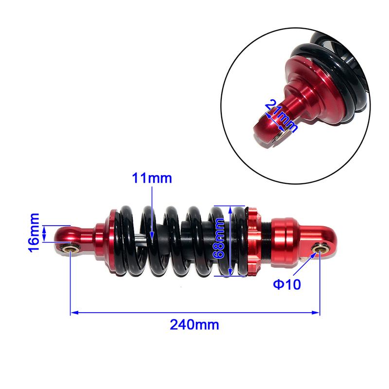 Motorcycle 240mm Shock Absorber Damping Adjustable Rear Mid-mounted Shock Absorption For Honda Monkey Bike Z50 MSX125 GROM125