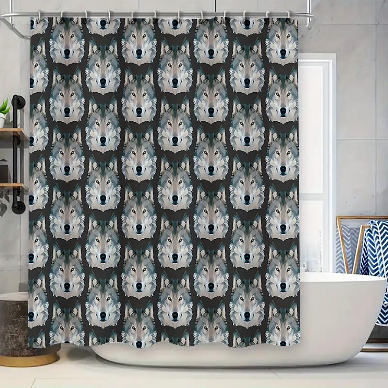 

Shower Curtain Nature Forest Animals Woodland Deer Fox Wolf Pattern Bathroom Decor Home Textile Washable Waterproof Backdrop W60H190(CM)-1 Pcs