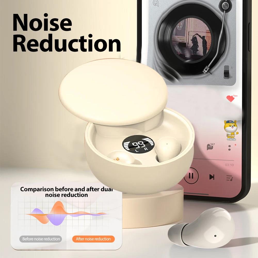 Mini Invisible Earbuds Sleep Headphones Bluetooth 5.4 Earphones TWS Wireless HIFI Stereo Noise Reduction Waterproof Heasets