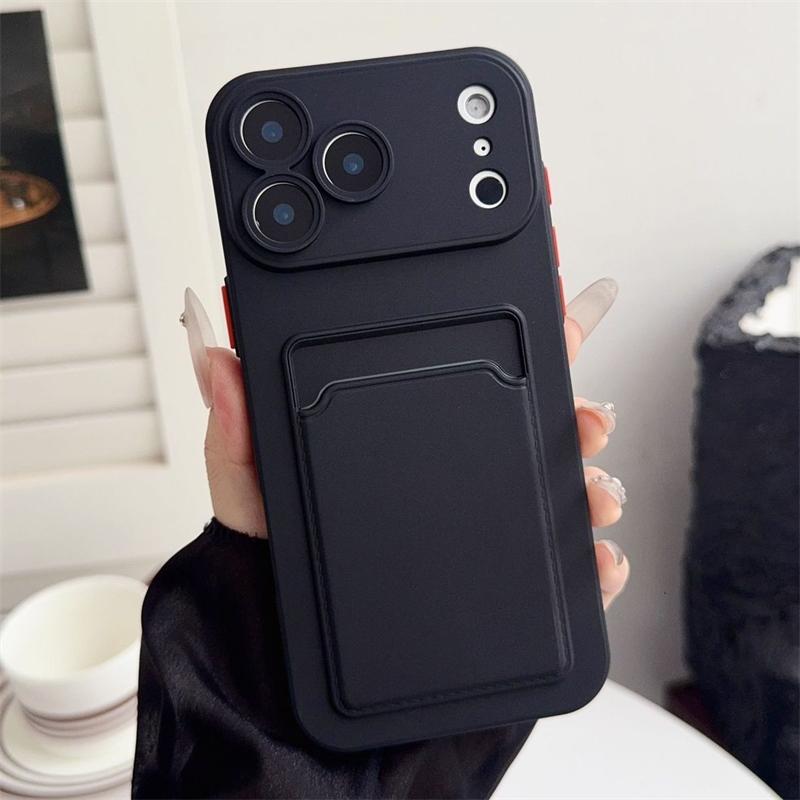 Port Card Portofel Husă Telefon Pentru iPhone 17 Air 11 12 13 14 15 Plus 16 17 Pro Max Antișoc Moale Mat Silicon Capac Spate