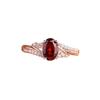 Ruby Garnet Geometric Design Women's Light Luxury Open Adjustable Ring