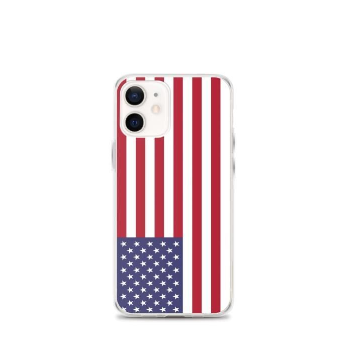Coque iPhone 12 mini - Drapeau des îles mineures - Silicone souple - Protection complète - Design fin
