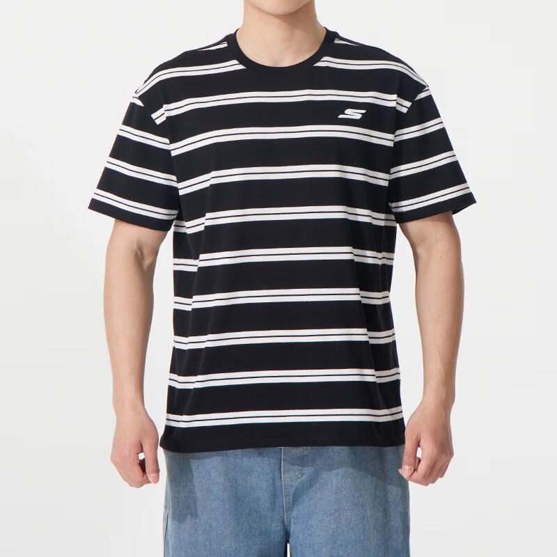 Skechers Unisex Summer Striped Short Sleeve T-Shirt S