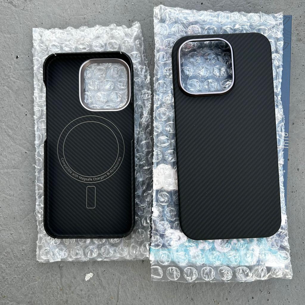 Carbon Fiber 600D for IPhone 16 15 14 Pro Max Lens Protection Aramid Fiber Phone Cover  I14 I15 I16 With Magsafe Magnetic Case