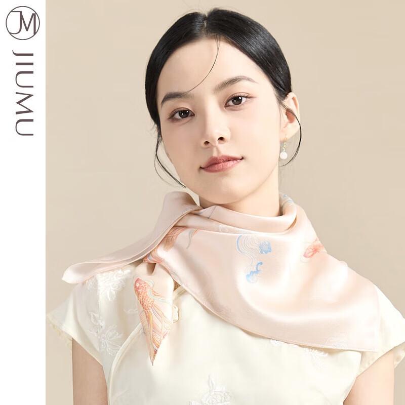 JIUMU Women's Dream Carp Mulberry Silk Scarf Shawl