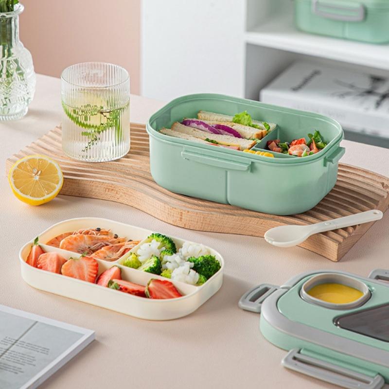 Leakproofs Bento Boxes with Compartment Lunch Container Food Storage Boxes Meal Preparation Lunch Container Easy To Clean