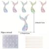 20/10Pcs Mermaid Cake Topper Purple Blue Cartoon Mermaid Tail Topper for Mermaid Birthday Celebrating Party DIY Cake Decorations