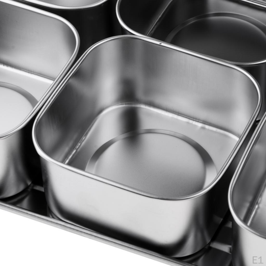 6/ Seasoning Jars Salt and Sugar Condiment Cruet Storage Container + Tray