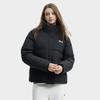 FILA Original Solid Color Minimalist Logo Warm Versatile Hooded Long Sleeve Down Jacket Women outerwear Black F51W449902FBK