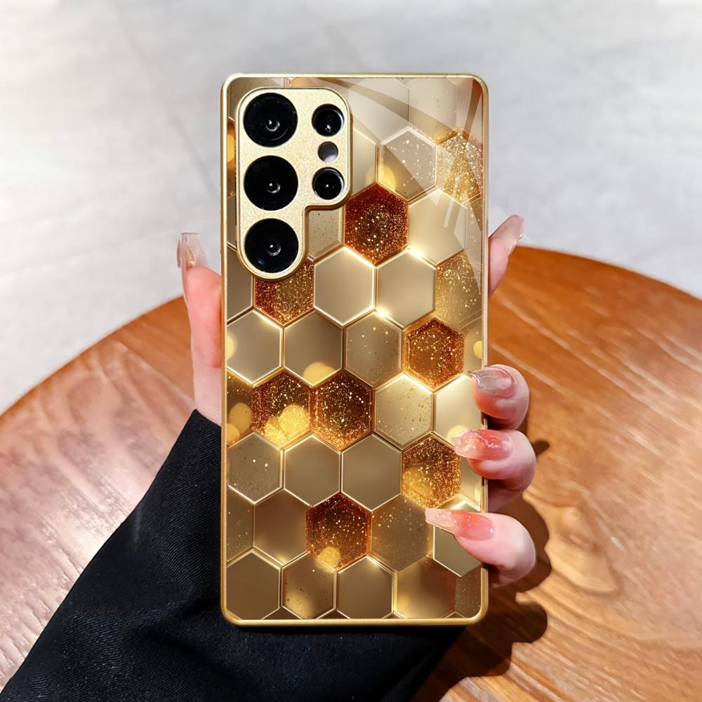 Modèle Best-seller Étui de téléphone luxueux Étui de téléphone en verre galvanisé pour Samsung Galaxy S26 S25 S24 S23 S22 S21 FE, Ultra, Plus