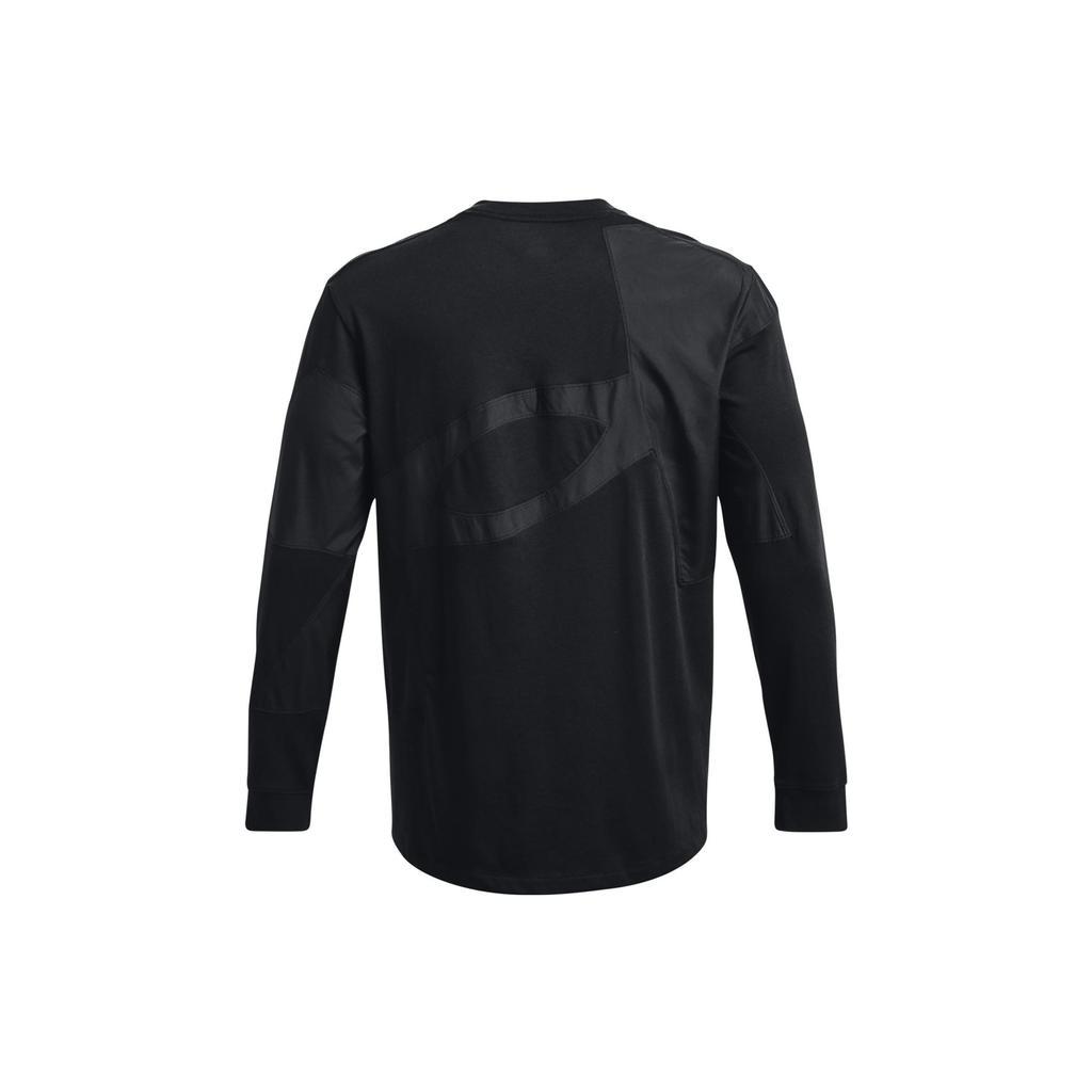 Under Armour Solid Color Crew Neck Pullover Printed Shoulder T-Shirt Men T-Shirts Black 1373876-001