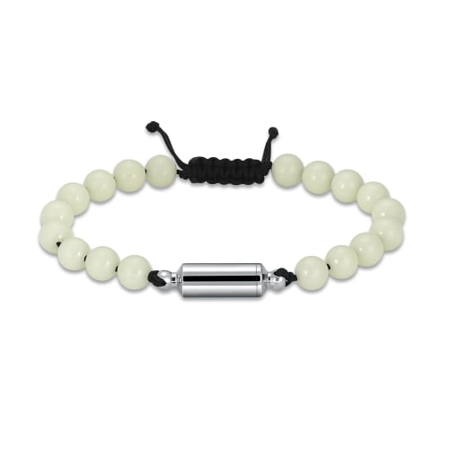 Constantlife Ashes Bracelet, Memorial Urn Jewelry, Handmade Beaded Adjustable Braided Black Rope Bangle, Keepsake Gift for Humans and Pets, Women's, S