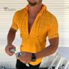 Herren Kapuzen T-Shirt Kurzarm Kariert Zip Up Tee Shirt Lässig Dünn Sommer Top für Sport Freizeit Outdoor Strand