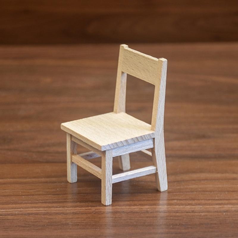 Doll House Zakka Chair Model Realistic Dollhouses Benches Chair Realistic Play Chair Realistic 1:12 Model Mini Size Toy