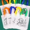 Children Graffiti Bag with Coloring Marker Christmas Gift for Child DIY Painting Non-woven Shopping Bag Kids Drawing Gift Bag