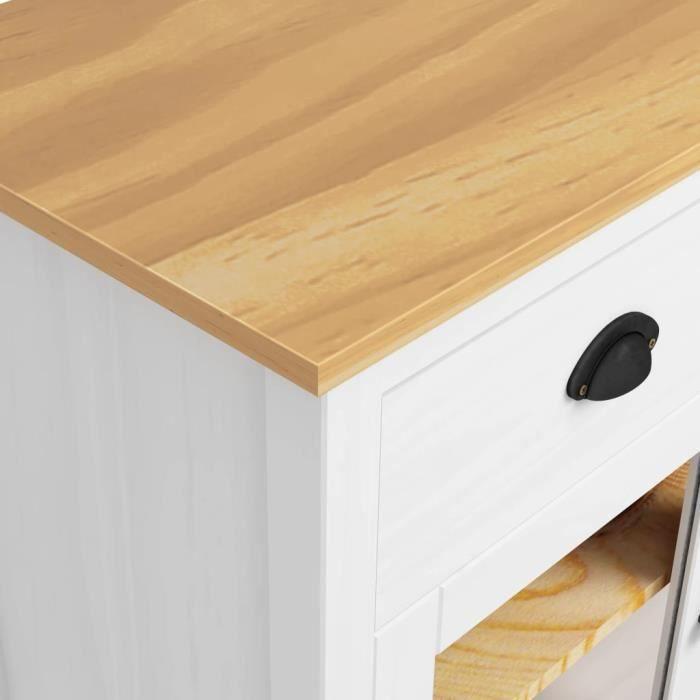 VidaXL Buffet Hill Range Blanc 90x40x80 cm Bois de pin solide