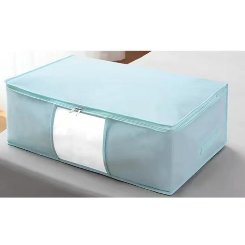 

Сумка для хранения одежды Органайзер для гардероба Складная сумка для хранения Нетканая сумка для подушек, одеял, пледов Домашний органайзер 52x35x16cm небесно-голубой