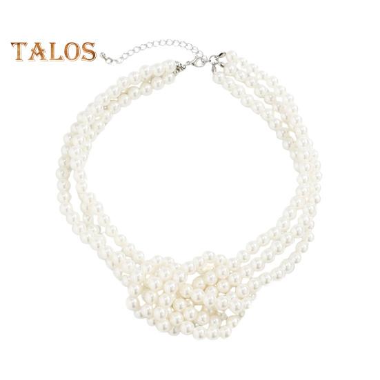 

Женское ожерелье, гладкий многослойный искусственный жемчуг, регулируемая длина, украшение для шеи из нержавеющей сплава, ювелирные изделия, подарок на день рождения, вечерние, выпускной, колье, ожерелье