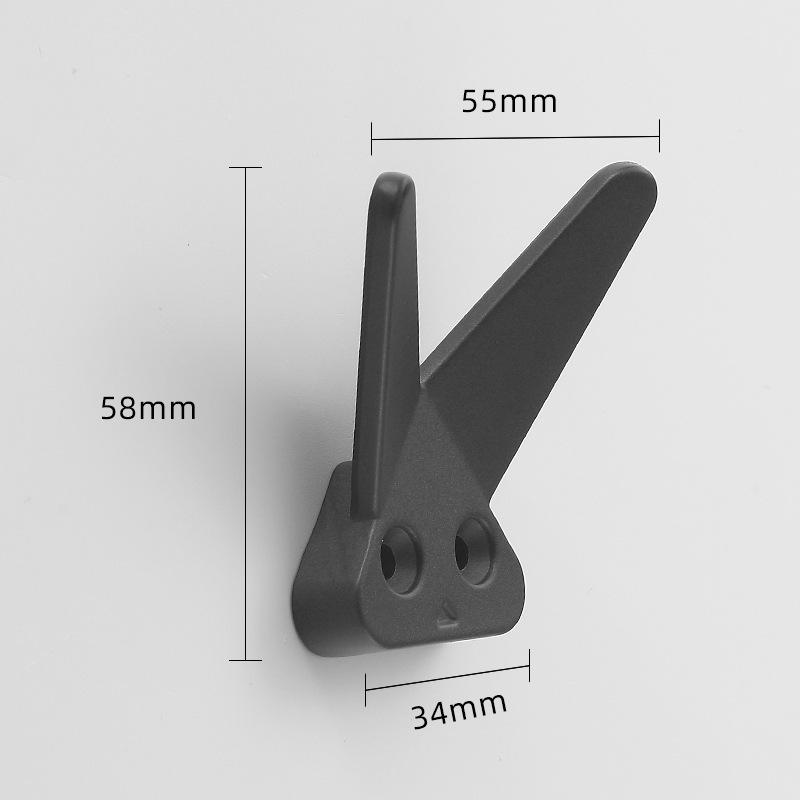 Nowoczesny Królik Amerykański Czarny Hak na Ubrania Szafka, Akcesoria Sprzętowe do Garderoby Hak na Ubrania ze Stopu Cynku