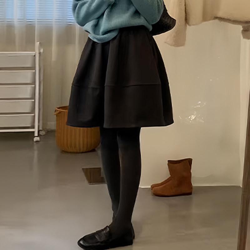 Maternity High-Waist Woolen A-Line Pumpkin Skirt - Autumn/Winter 2025 L