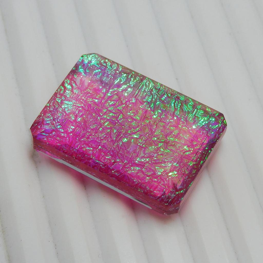 Emerald Cut 68.50 ct Multi-Color Ammolite Loose Gemstone Lab-Created for Jewelry Making and Crafts