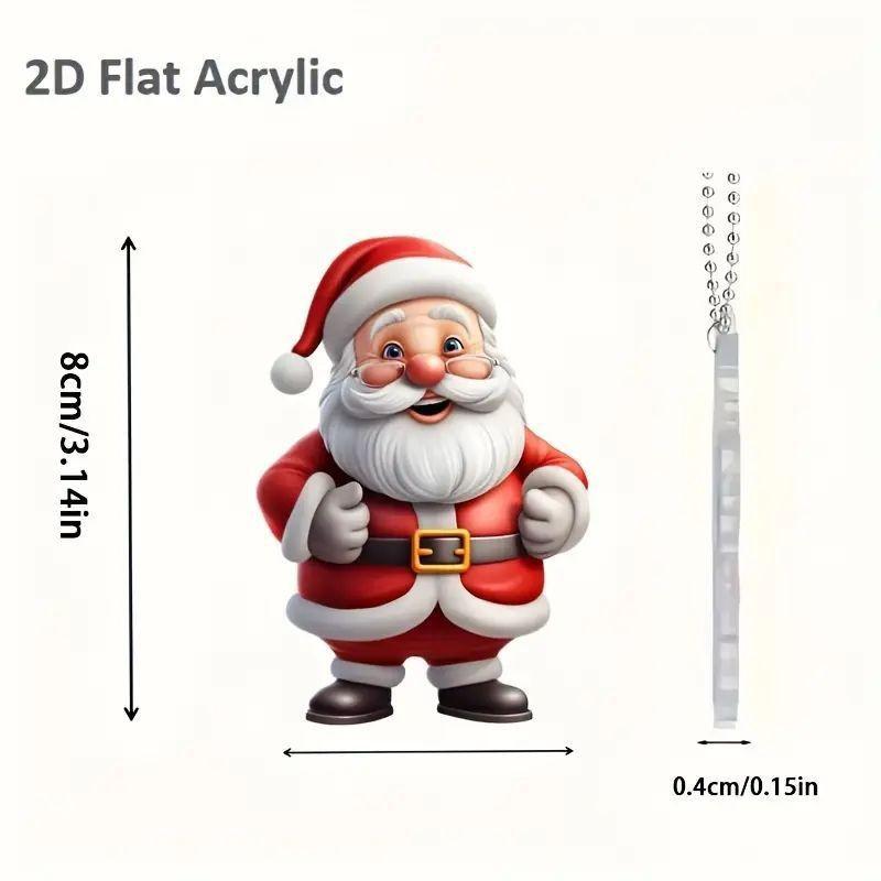 Christmas Adorable Acrylic Santa Claus Ornament For Car Interior Decoration