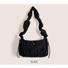 Korean Retro Pleated Lace Cloud Bag - Women's Nylon Drawstring Crossbody Tote