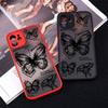 Phone Case for IPhone 15 11 12 13 14 Pro Max X XS Max XR 8 7 Plus SE2020 Mini Sketch Black Butterfly Graphic Shockproof Cover
